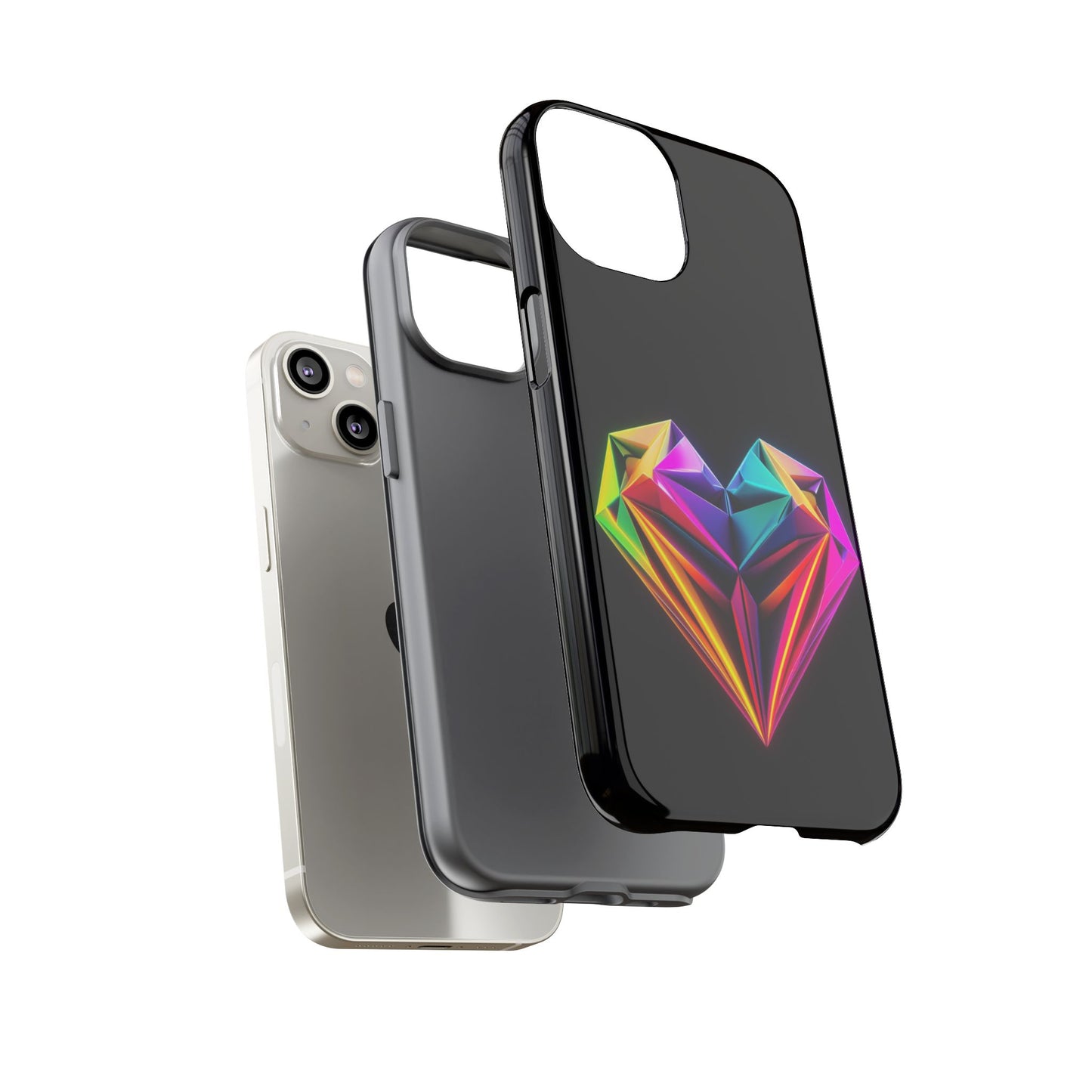 Origami Neon Heart Tough Cases iPhone/Google/Samsung