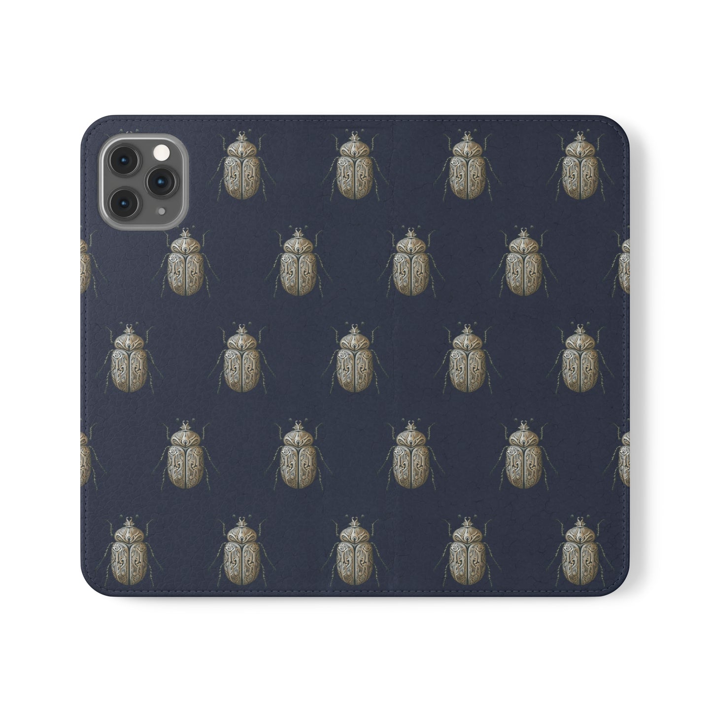 Carved Beetle Flip Cases for iPhone/Samsung - navy