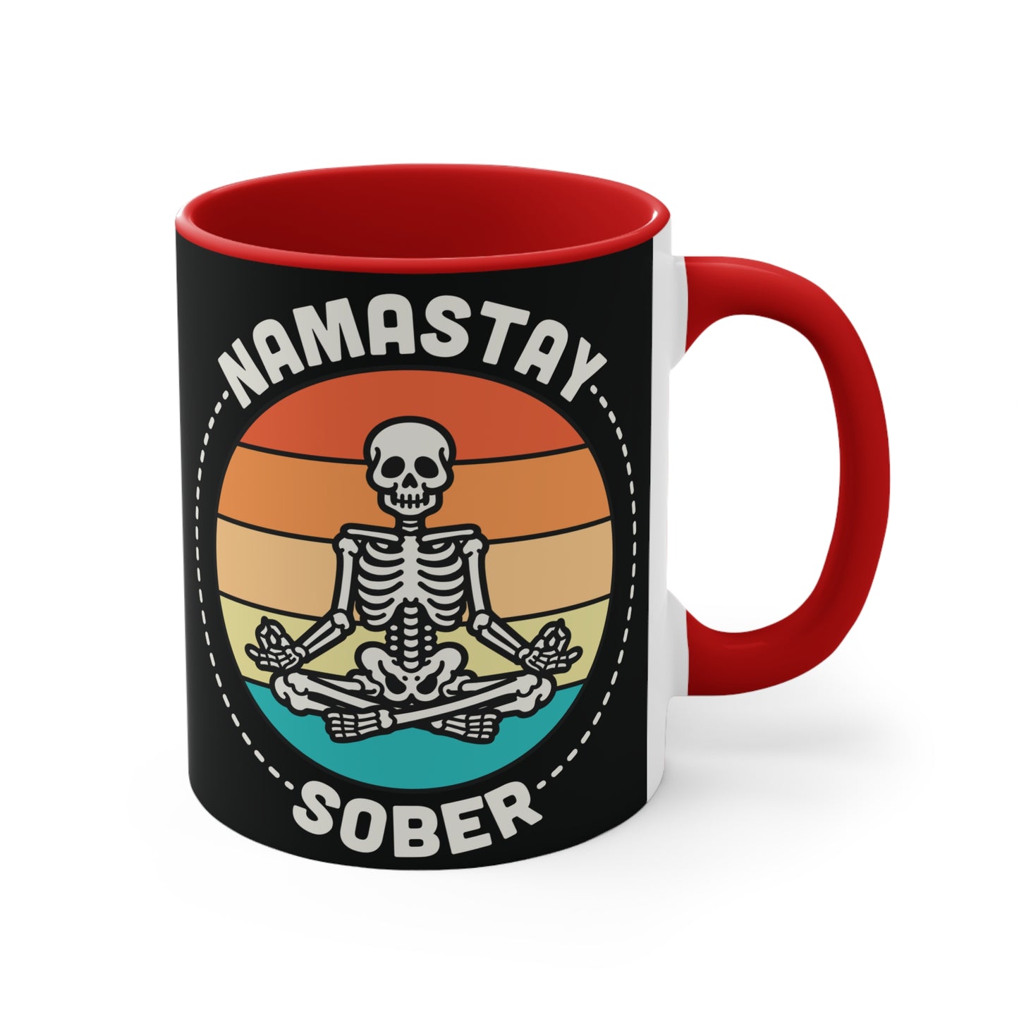 Namastay Sober Color Accent Mug 11oz - Zen Meditation Gift