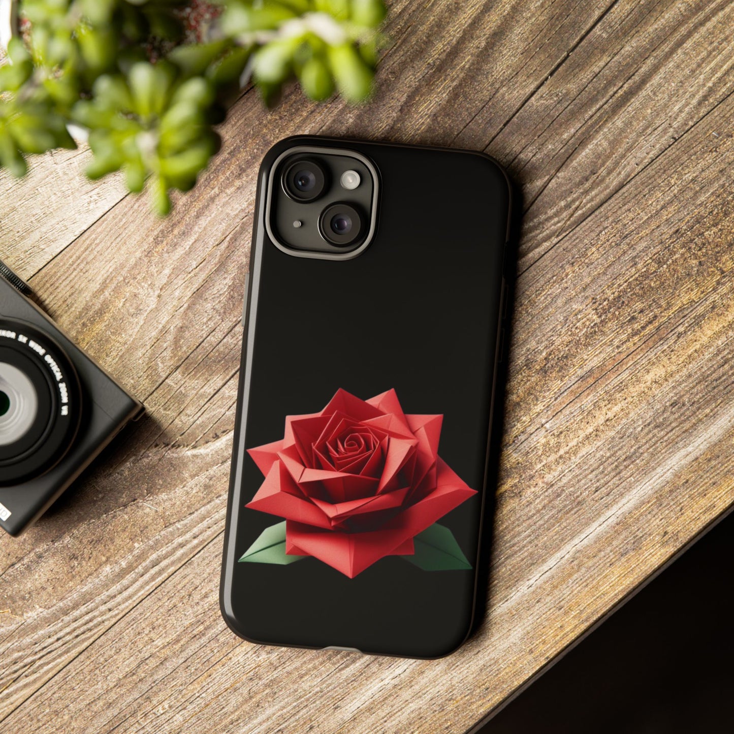 Origami Red Rose Tough Cases iPhone/Google/Samsung