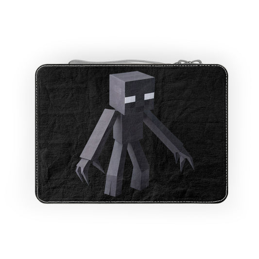 Origami Enderman Paper Lunch Bag - black