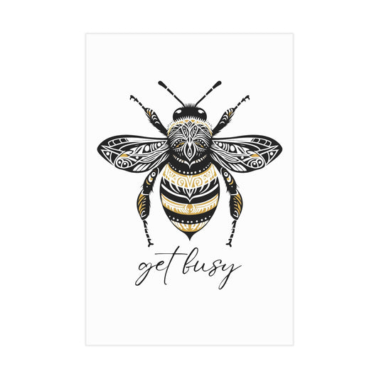 Get Busy Bee Unframed Prints - white