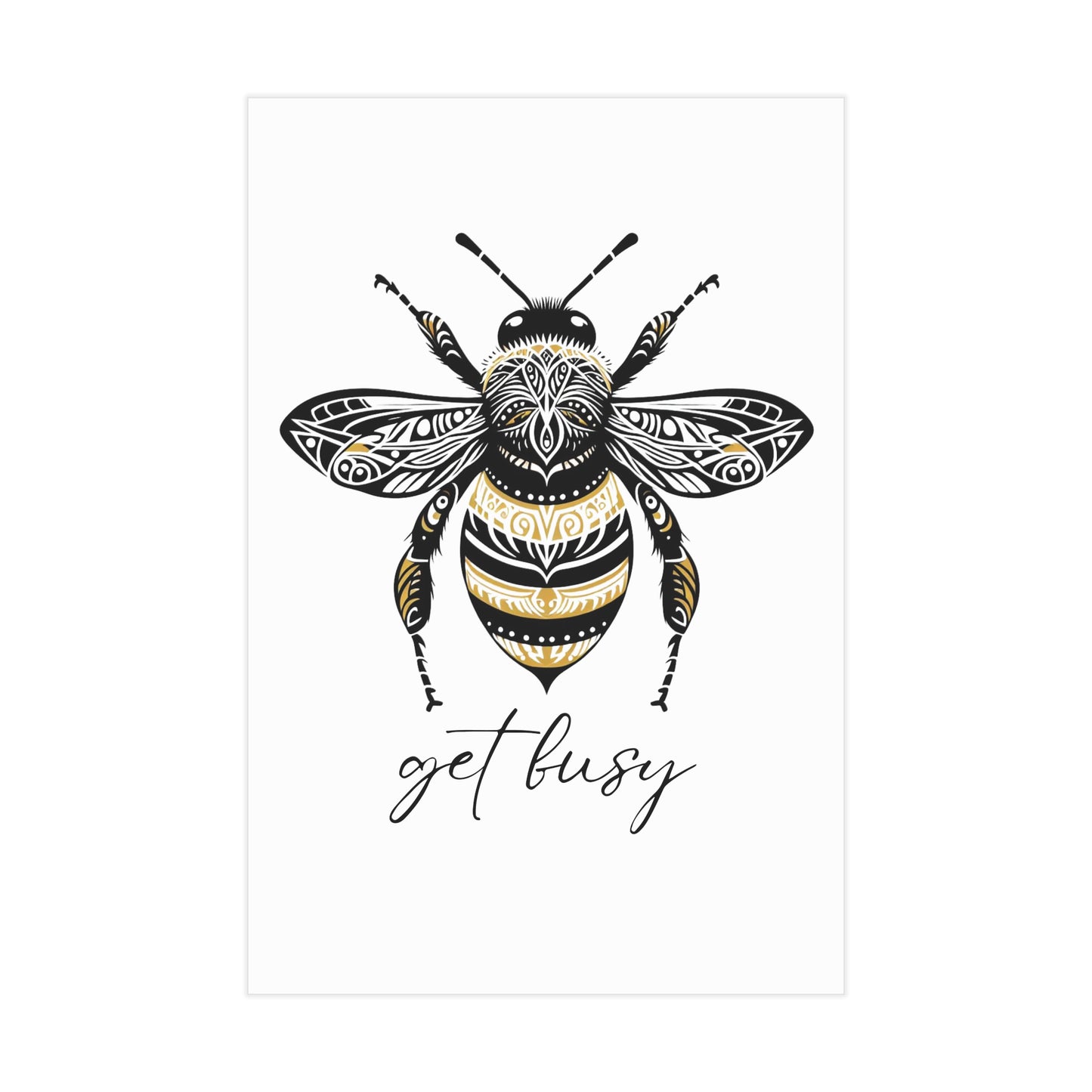 Get Busy Bee Unframed Prints - white