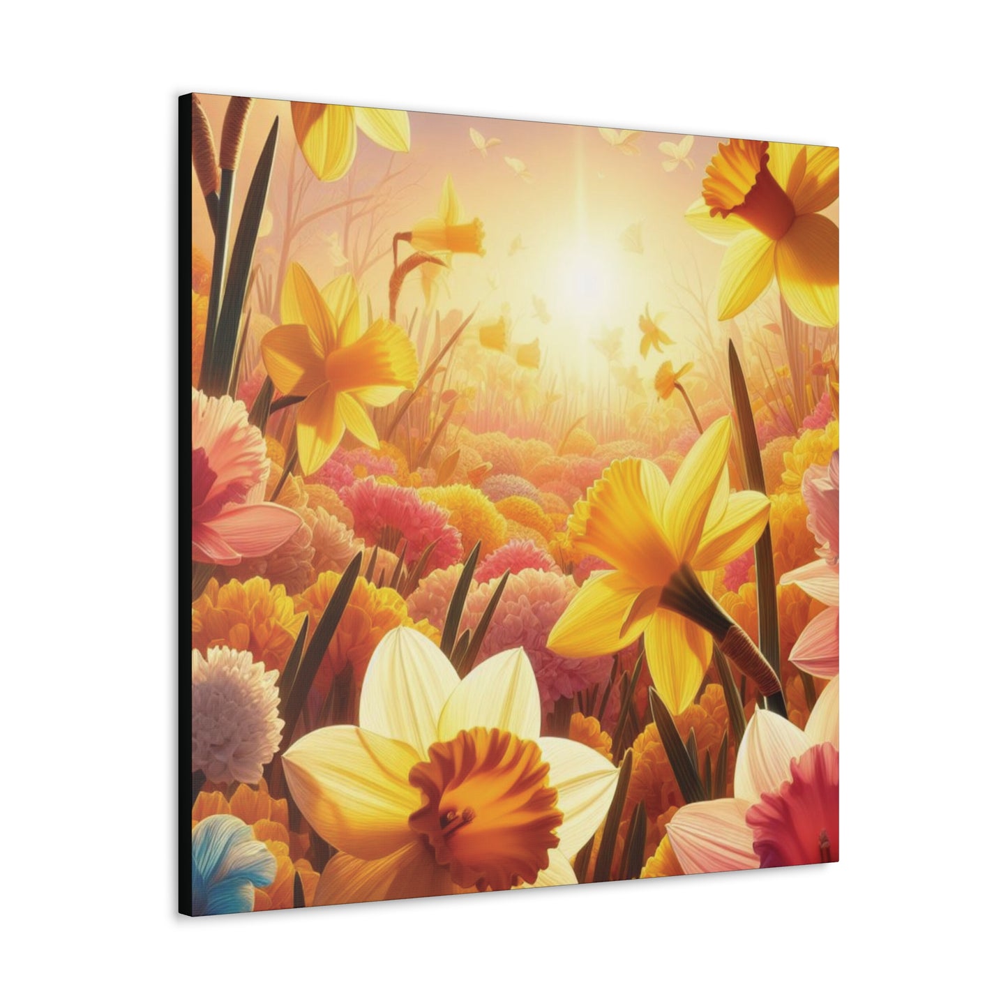 Daffodils Classic Canvas - Black