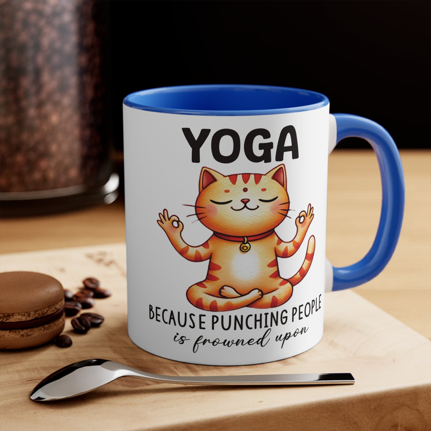 Punching People Color Accent Mug 11oz - Zen Meditation Gift