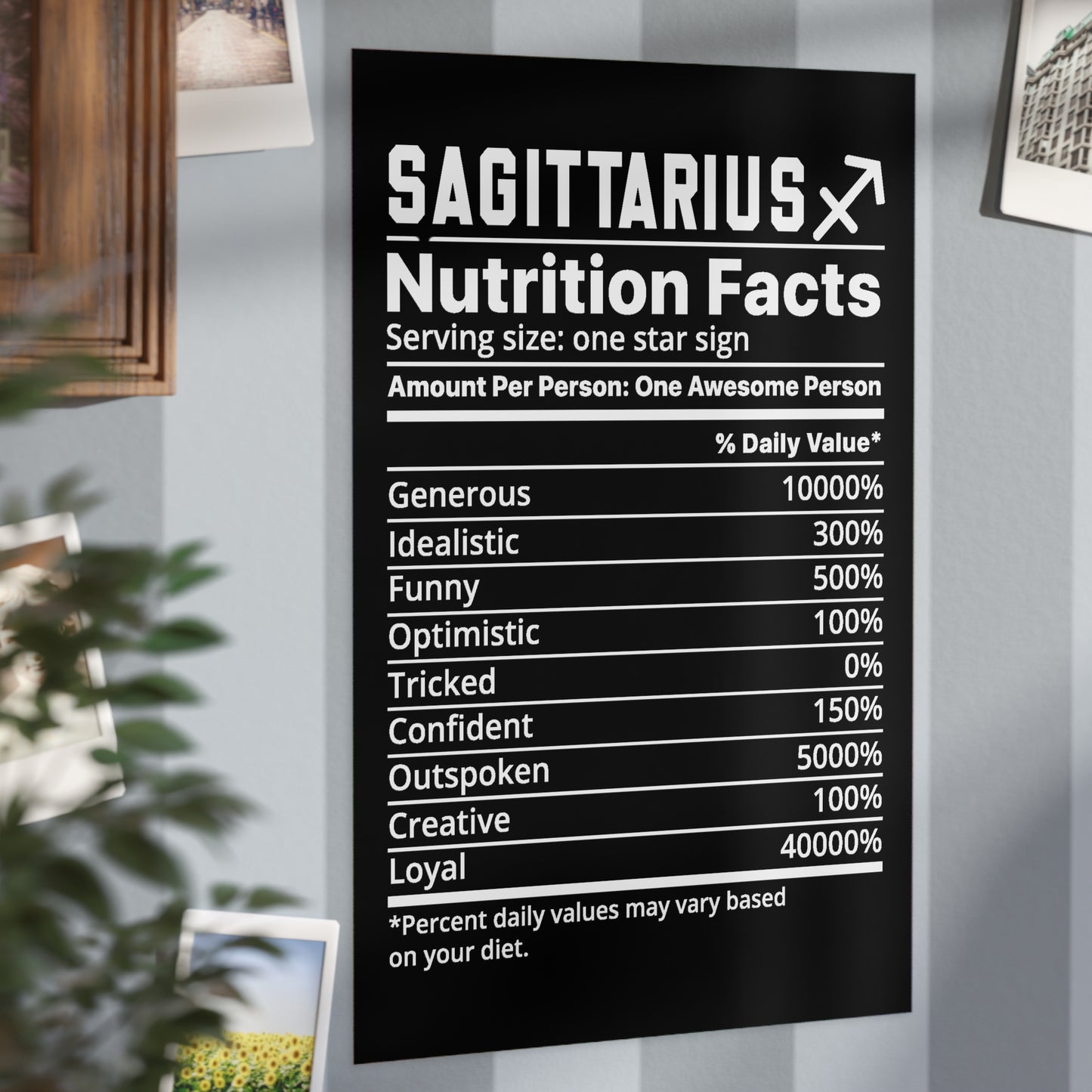 Sagittarius Nutrition Unframed Prints - black