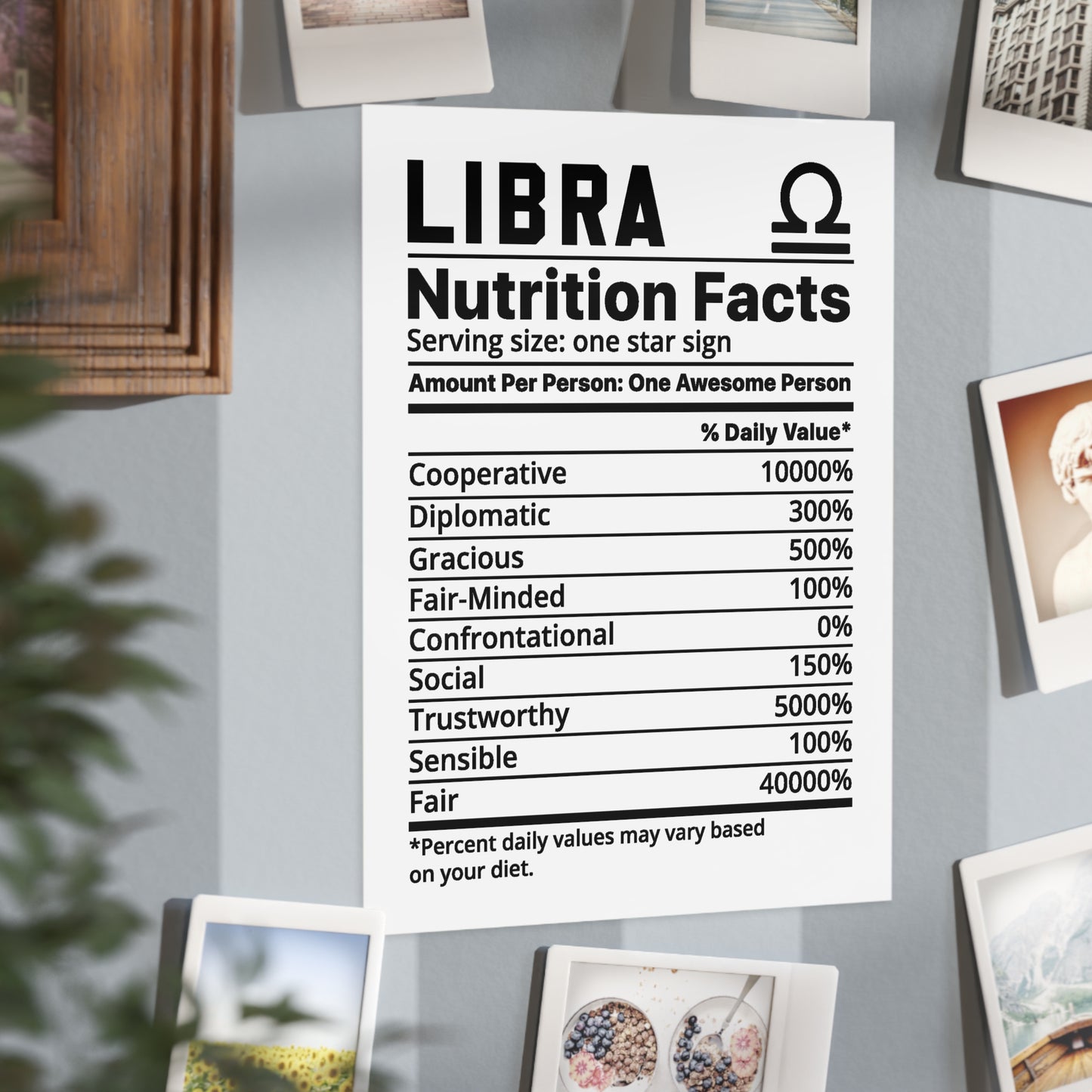 Libra Nutrition Unframed Prints - white