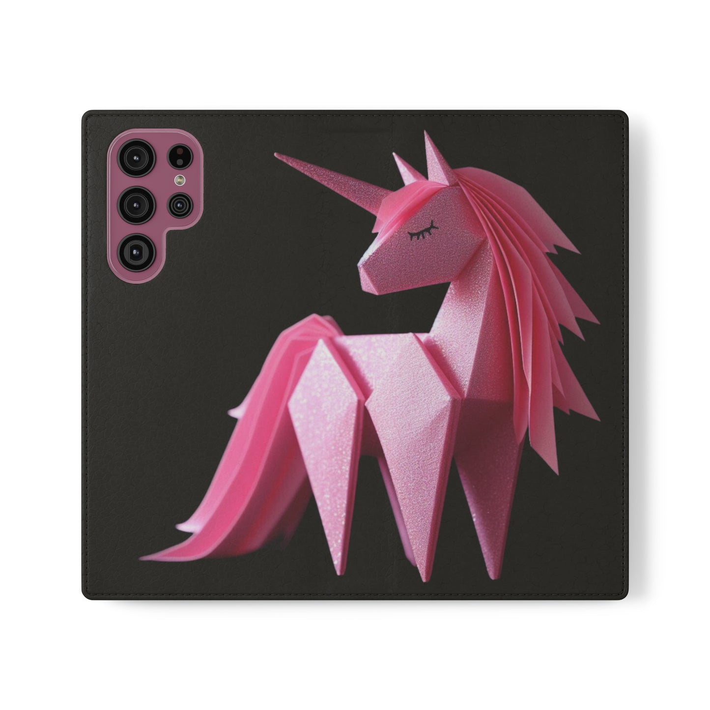 Origami Pink Unicorn Flip Cases iPhone/Samsung