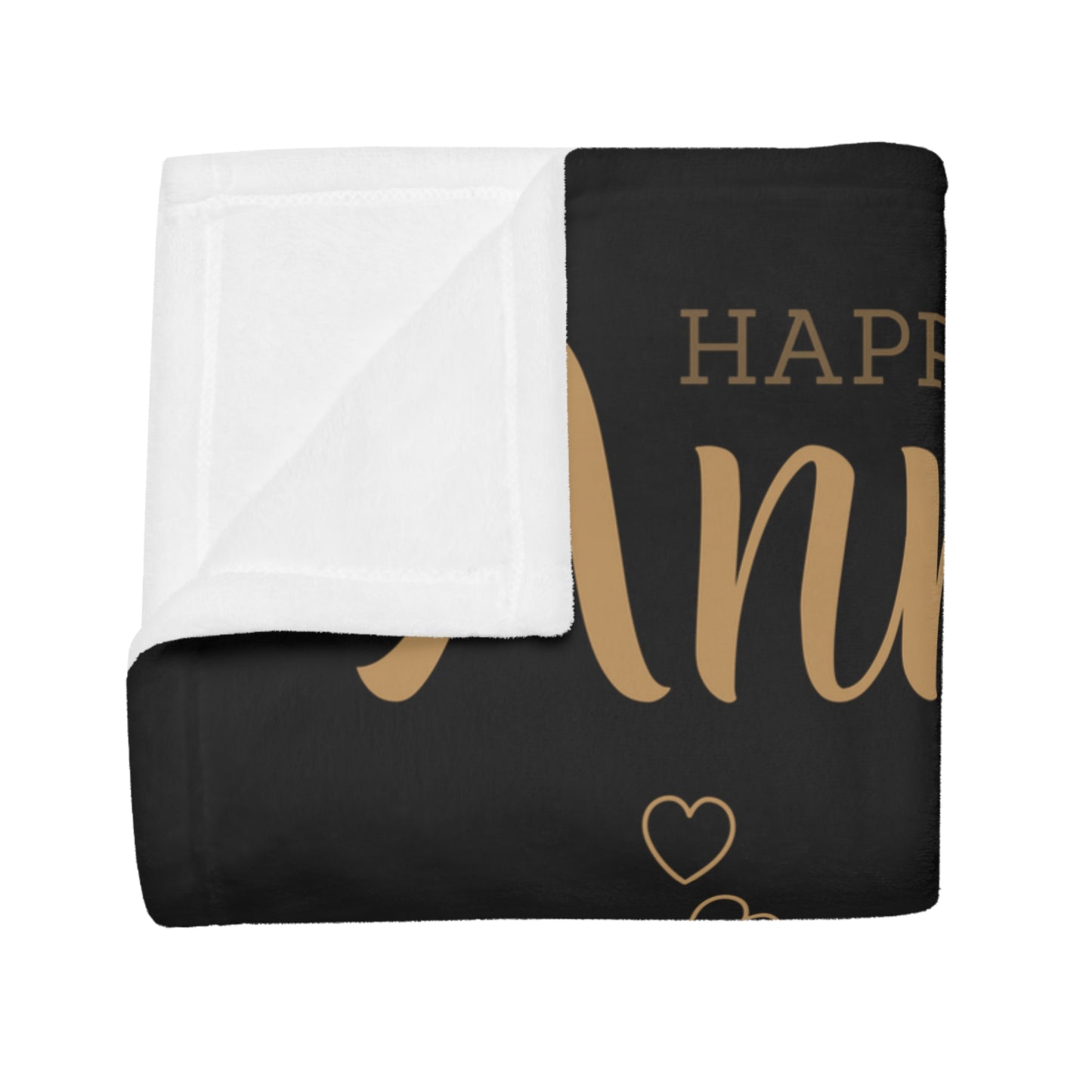 Customisable Anniversary Plush Fleece Blanket - black