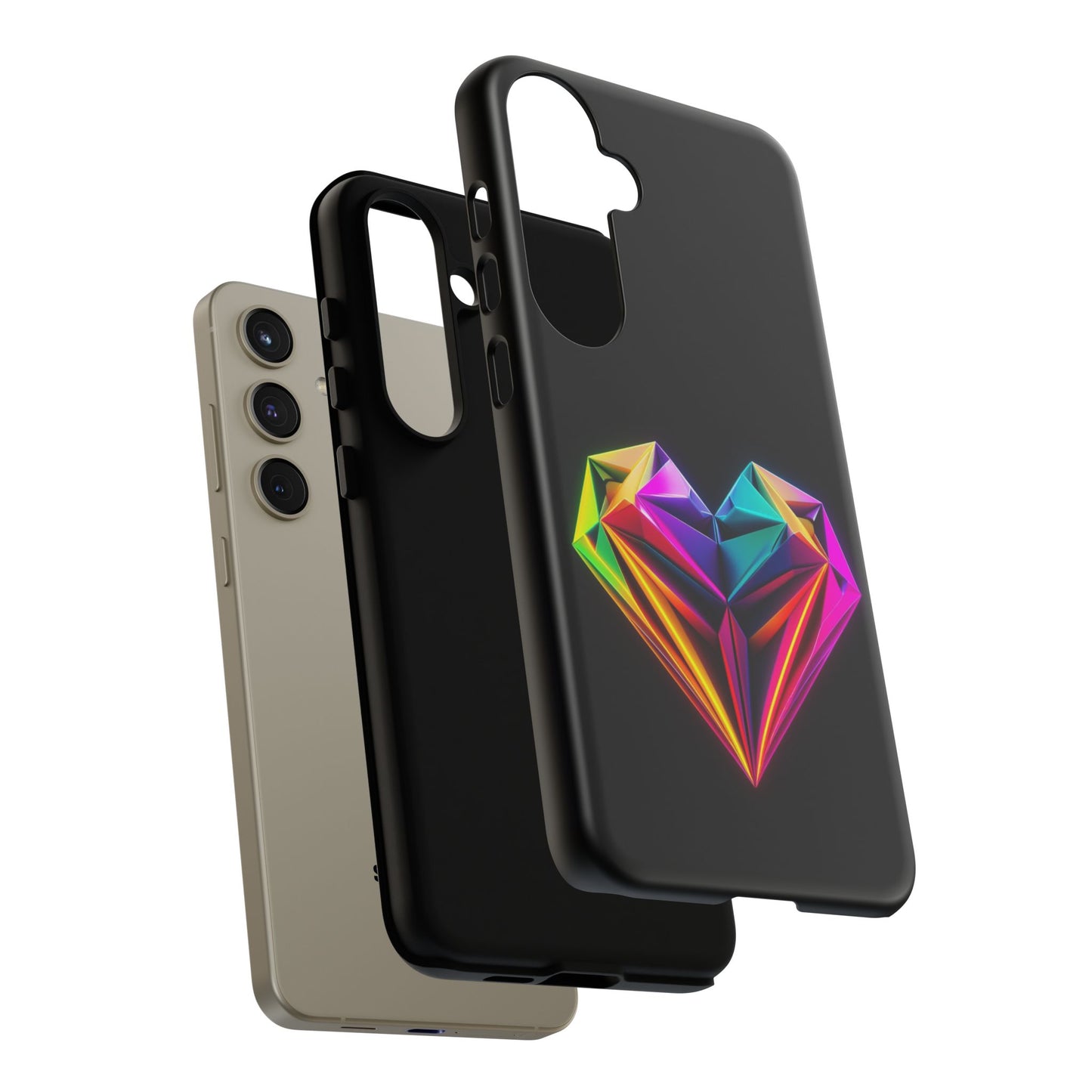 Origami Neon Heart Tough Cases iPhone/Google/Samsung