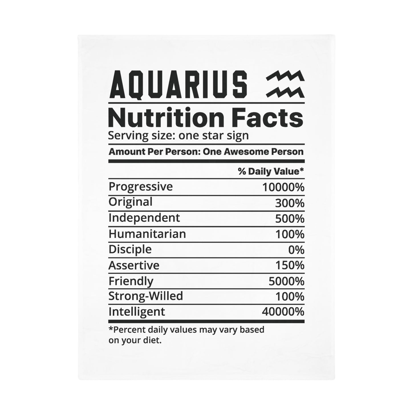 Aquarius Nutrition Plush Fleece Blanket - white