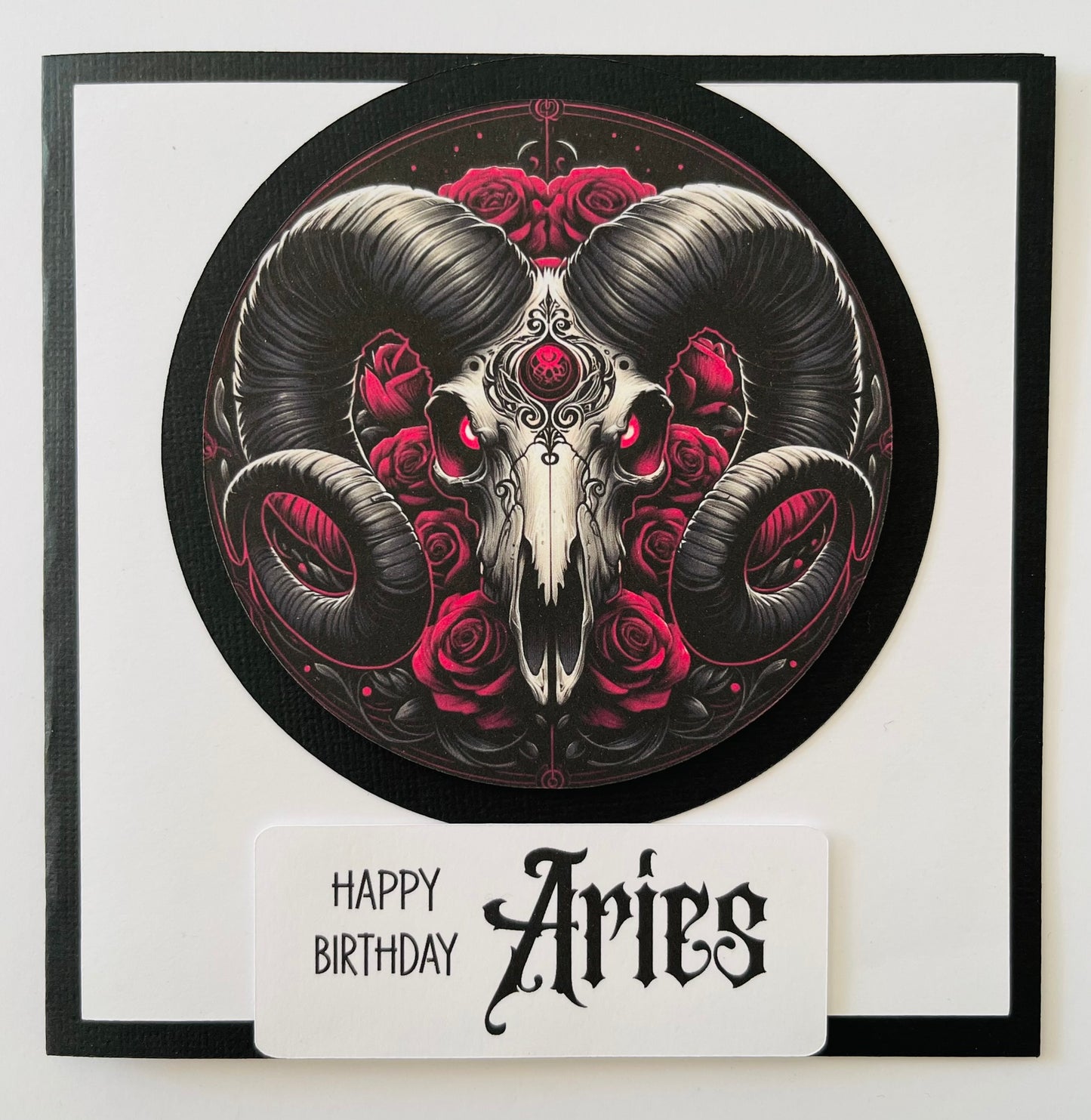 Handmade Gothic Zodiac Birthday Card with envelope