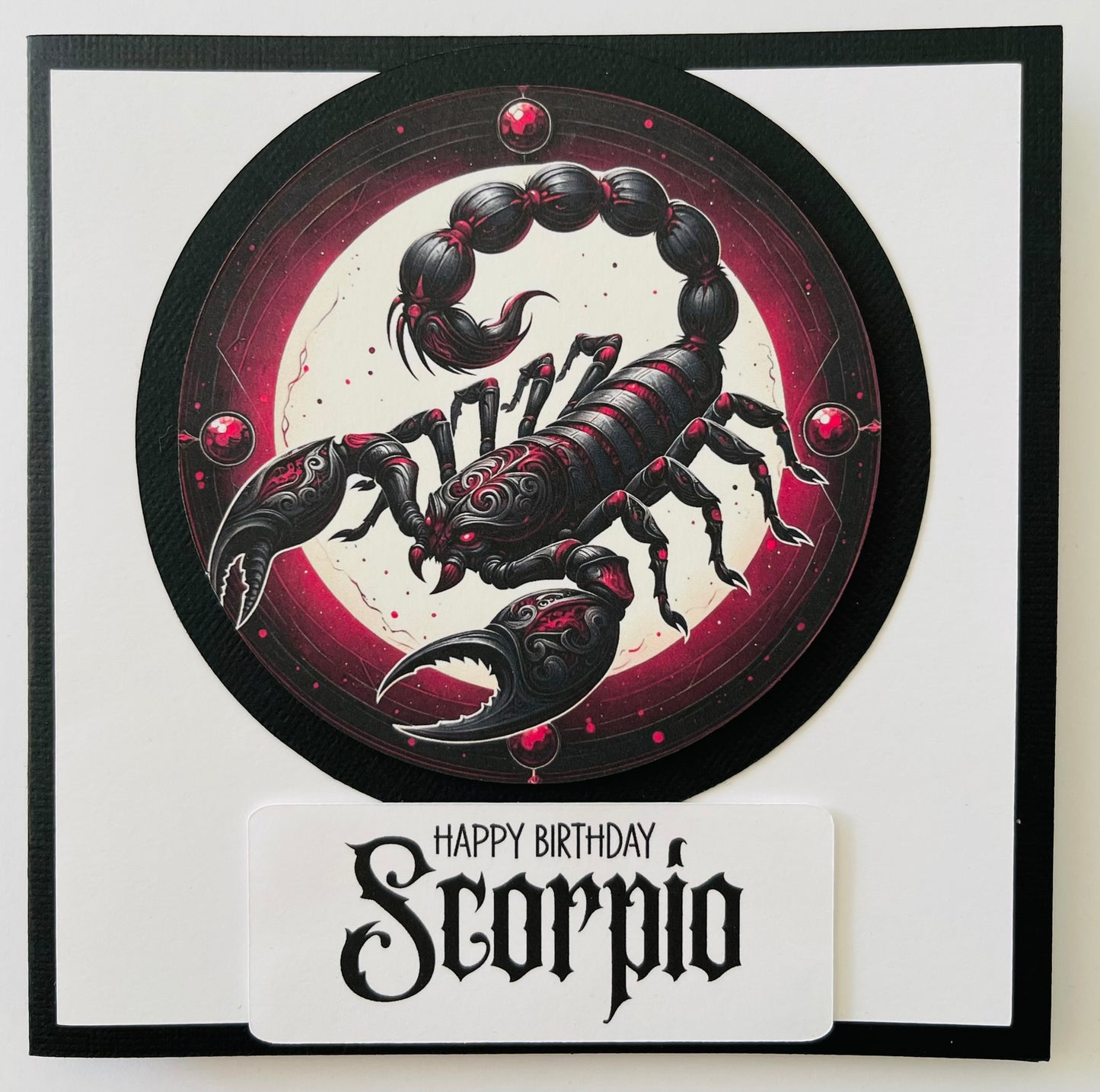 Handmade Gothic Zodiac Birthday Card with envelope