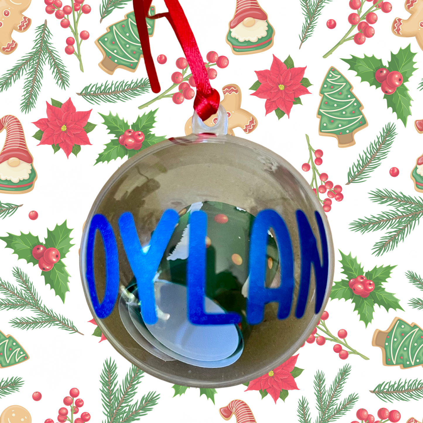 Customisable Clear Bauble decoration